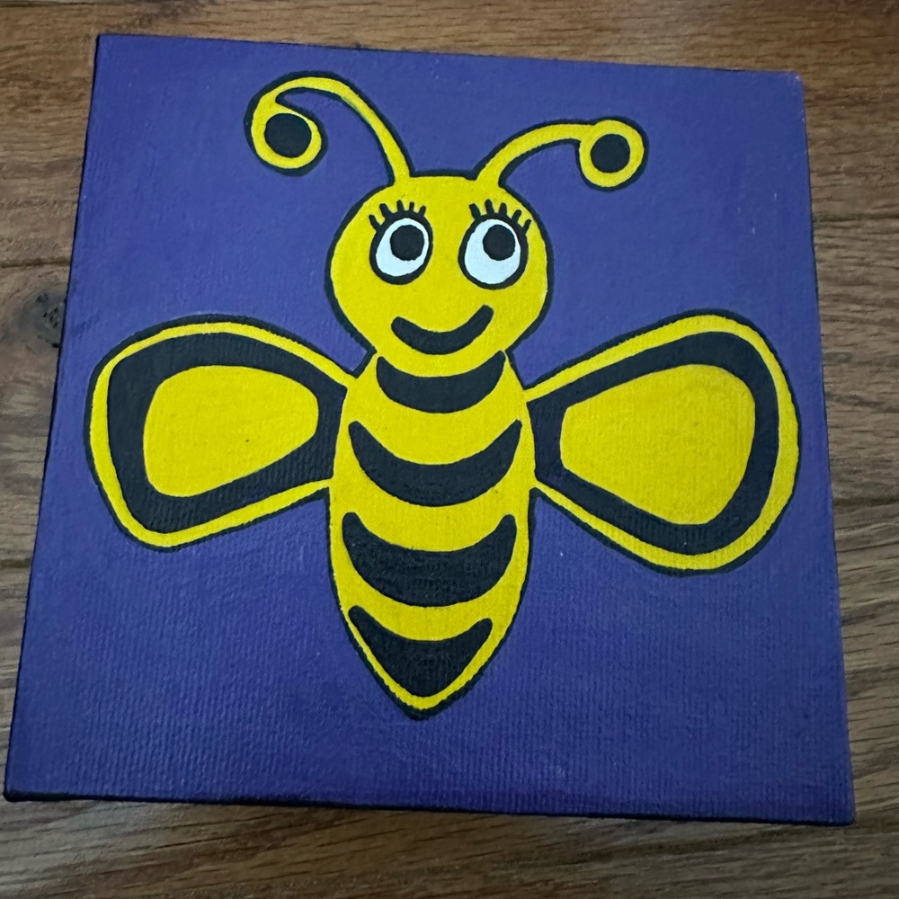 Hand Painted Canvas Bumble Bee